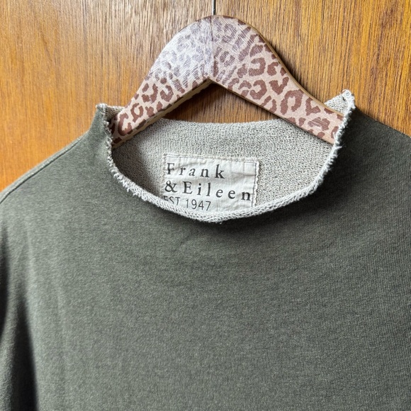 Frank & Eileen Isabelle Party Sweatshirt Dress Fleece Moss Green Melange Medium - Picture 5 of 13